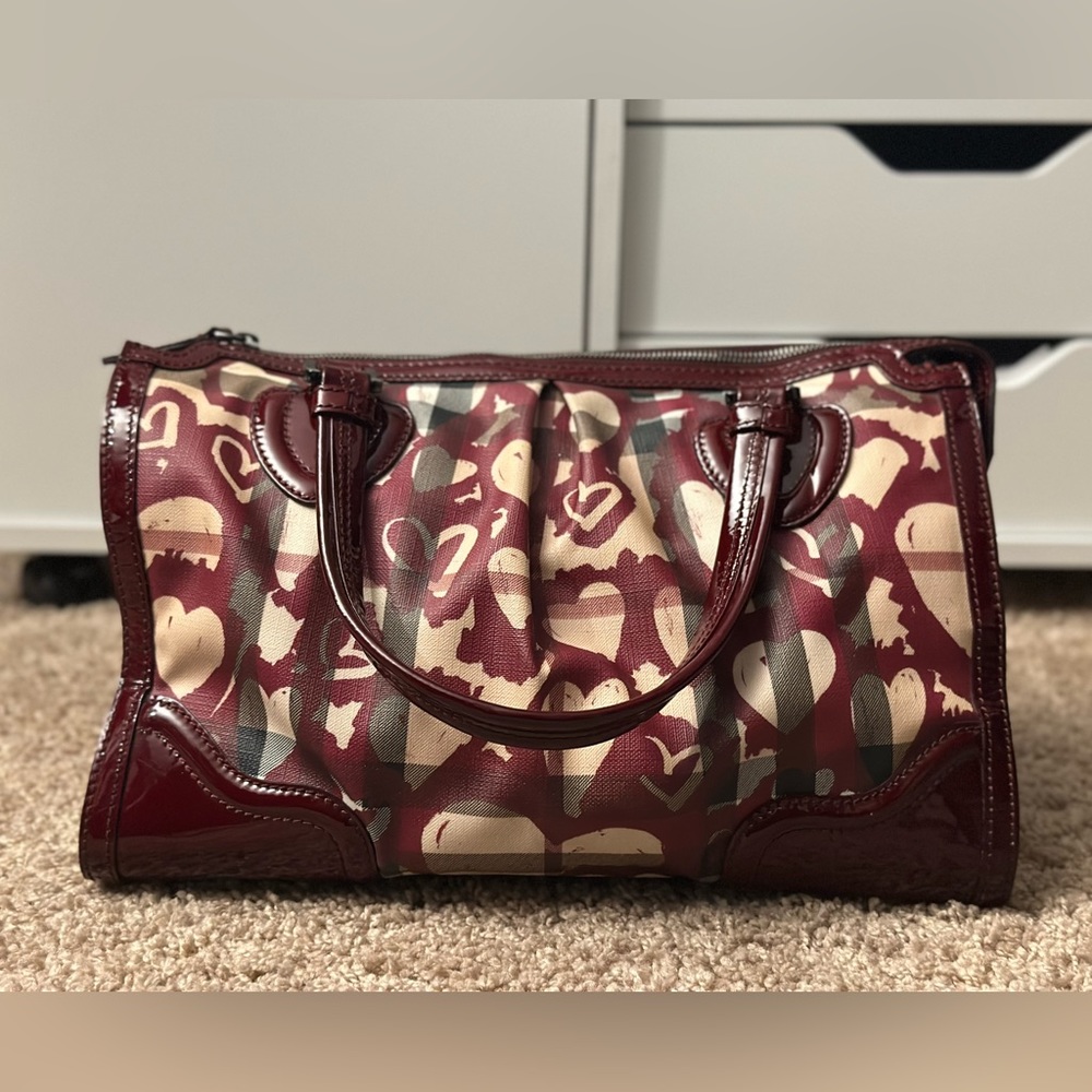 Burberry Heart Check Boston Bag